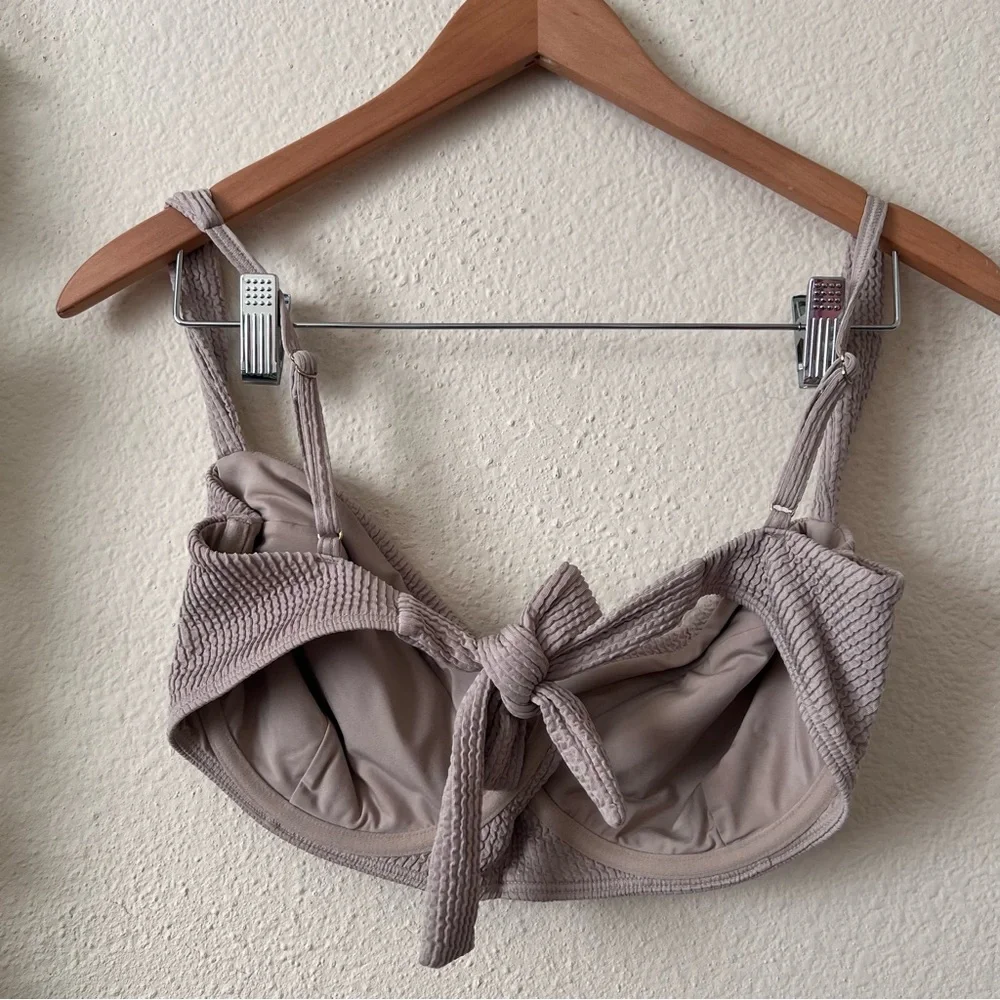Monday Swimwear Cream Textured Underwire Bikini Set